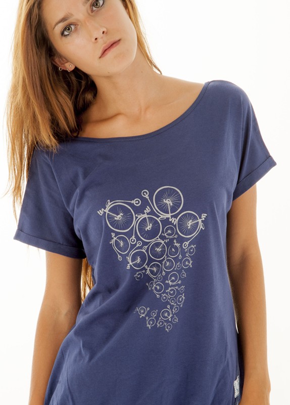 NAVY BLUE BI-CYCLE PRINT T-SHIRT