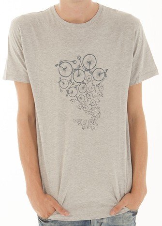 GREY BI-CYCLE PRINT T-SHIRT