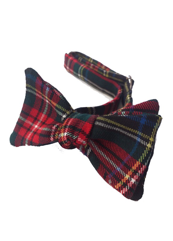 BLACK TARTAN SELF-TIE 