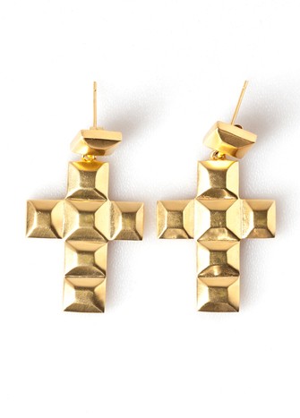 CROSS EARRINGS GOLD