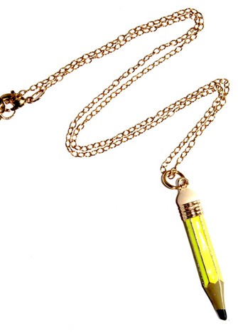 FLUOR YELLOW PENCIL NECKLACE