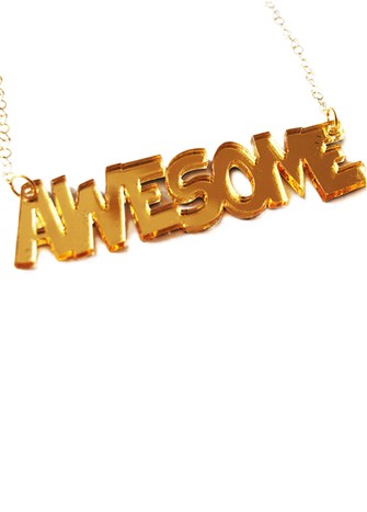 AWESOME! GOLD ACRYLIC NECKLACE