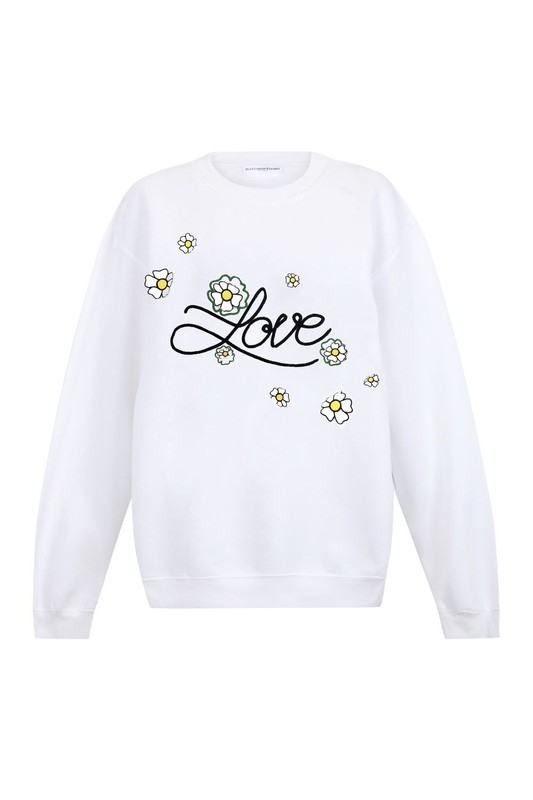 SUDADERA BORDADO LOVE BLANCA