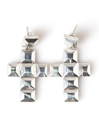 CROSS EARRINGS SILVER