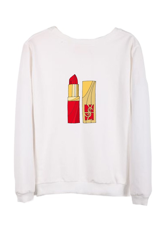 YSL LIPSTICK COTTON SWEATSHIRT