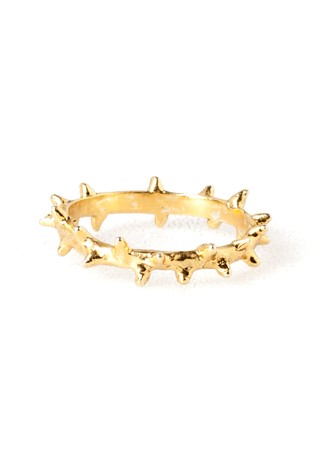 CROWN OF THORNS RING GOLD