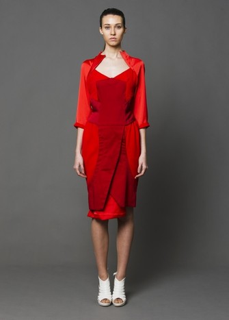 RED ASYMMETRICAL DRESS