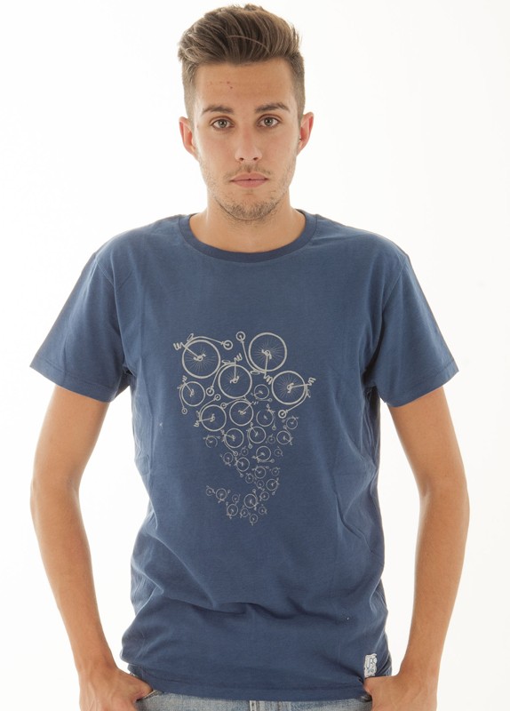 BLUE BI-CYCLE PRINT T-SHIRT