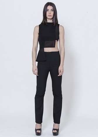 BLACK NEOPRENE PANTS