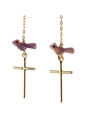 CROSS BIRDS EARRINGS