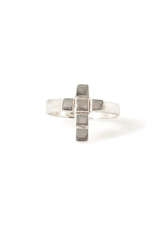 CROSS RING SILVER