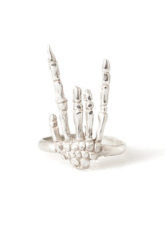 SKELETON HAND RING SILVER