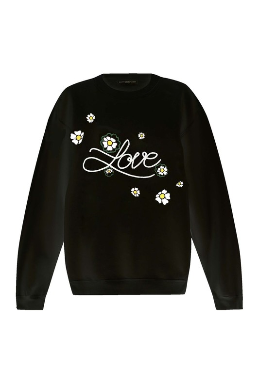 SUDADERA BORDADO LOVE NEGRA