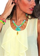 MINT GREEN FEATHERS NECKLACE