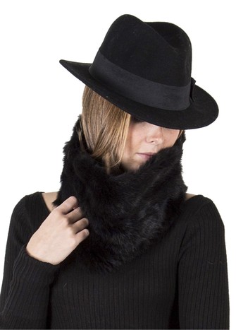 BLACK FUR COLLAR