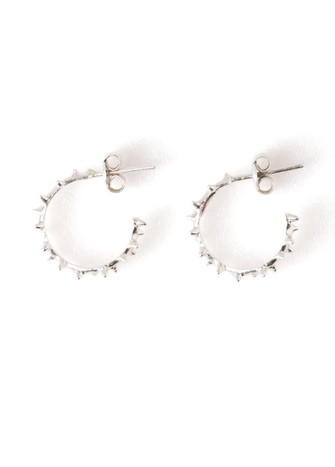 CROWN OF THORNS EARRINGS SILVER